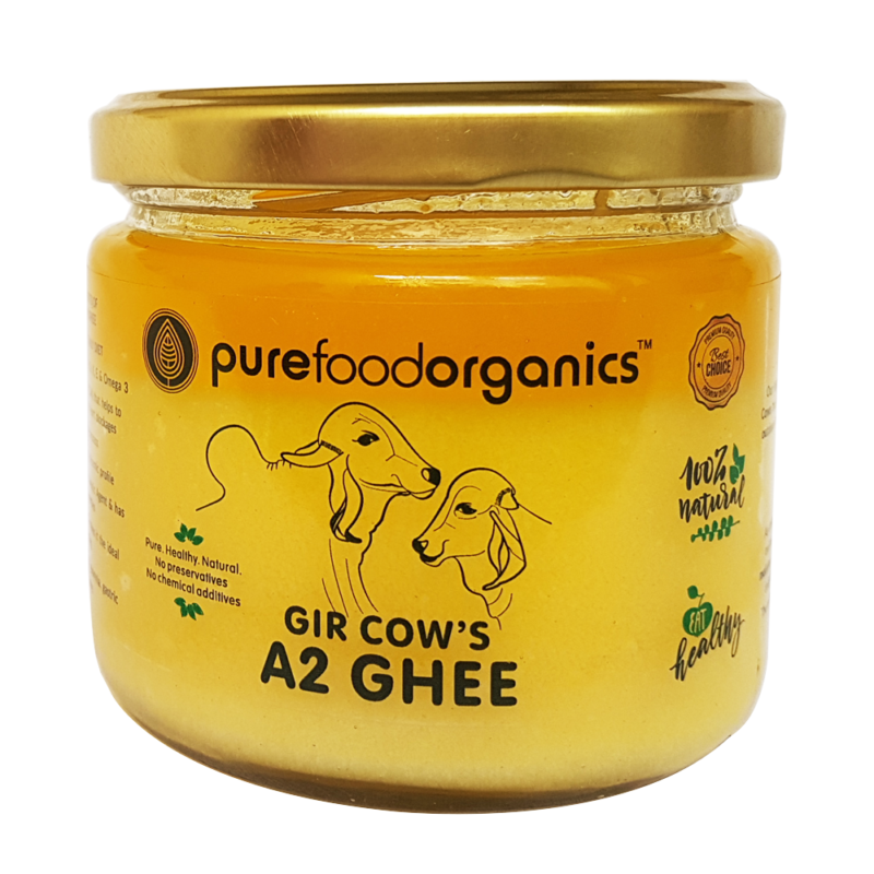 PureFoodOrganics Gir Cow's A2 Ghee 250ml. - Desi Cows Pure Ghee | Best ...